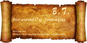 Borvendég Teobalda névjegykártya